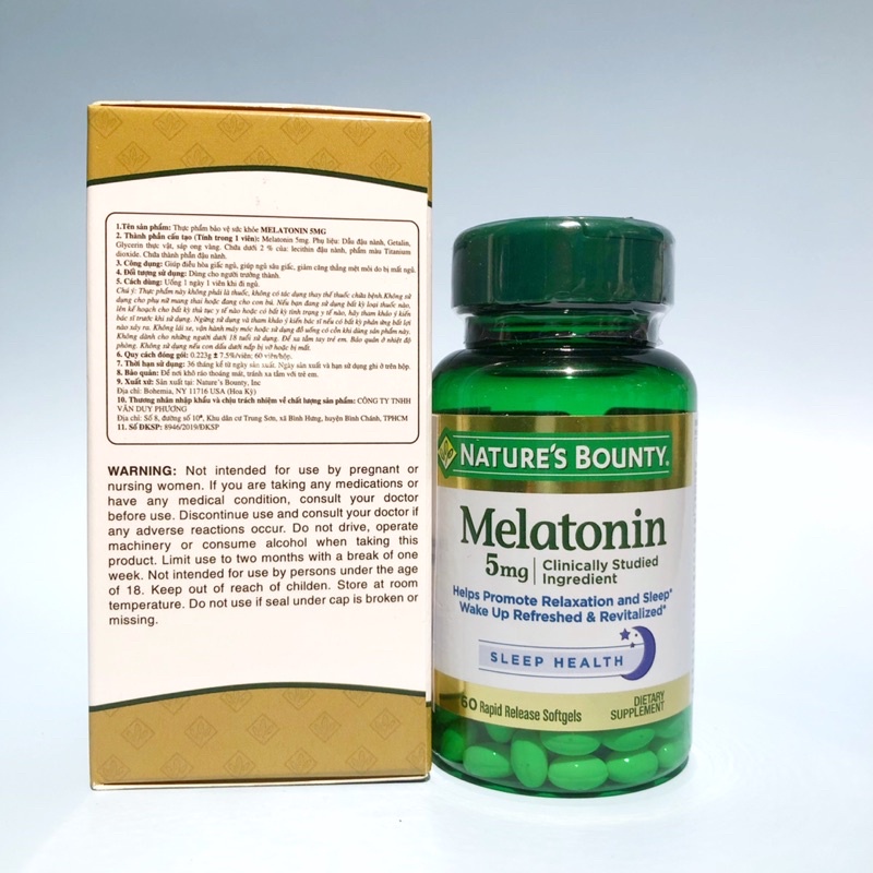 [ Phú Nhuận] Viên uống  Nature’s Bounty_Melatonin 5mg hỗ trợ giấc ngủ