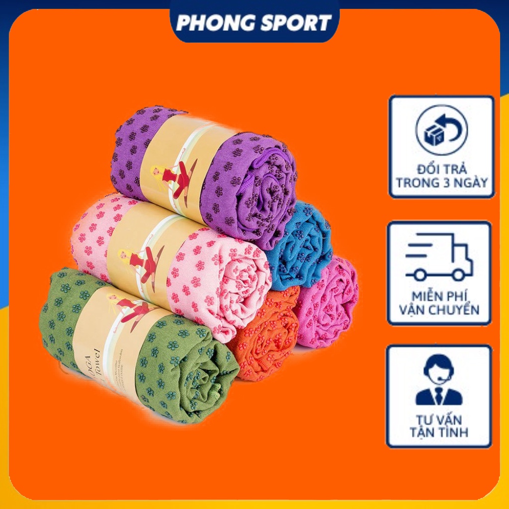 Khăn Trải Thảm Yoga microfiber Dày Chống Trượt Thấm Mồ Hôi Cao Cấp Tặng Túi Đựng Khăn