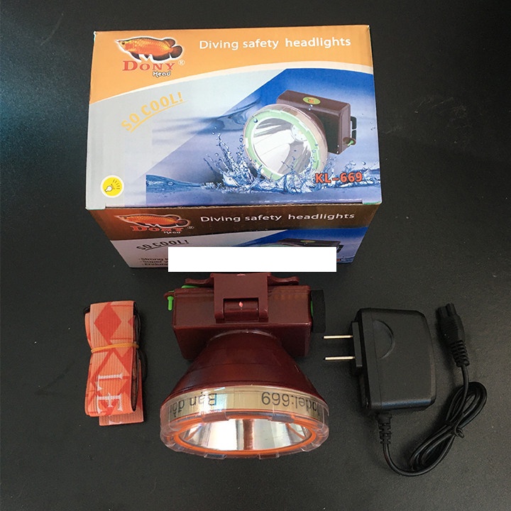 Đèn pin đội đầu siêu sáng lặn biển 50m 699, đèn soi chống nước dành cho thợ lặn KL-669 cao cấp