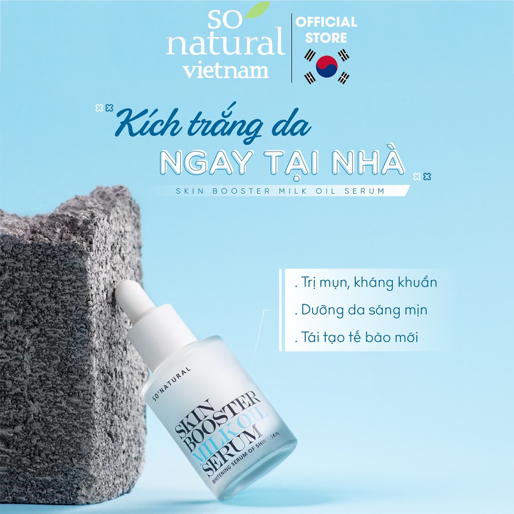 Serum Dưỡng Trắng Da Skin Booster Milk Oil Serum 30ml Chính Hãng So Natural | Giúp Nuôi Dưỡng Căng Bóng Da | BigBuy360 - bigbuy360.vn