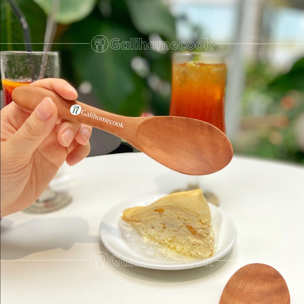 Thìa gỗ nhãn mộc ăn soup xuất khẩu 18x4,5cm | Longan wood Spoon Galihomecook TGN-5