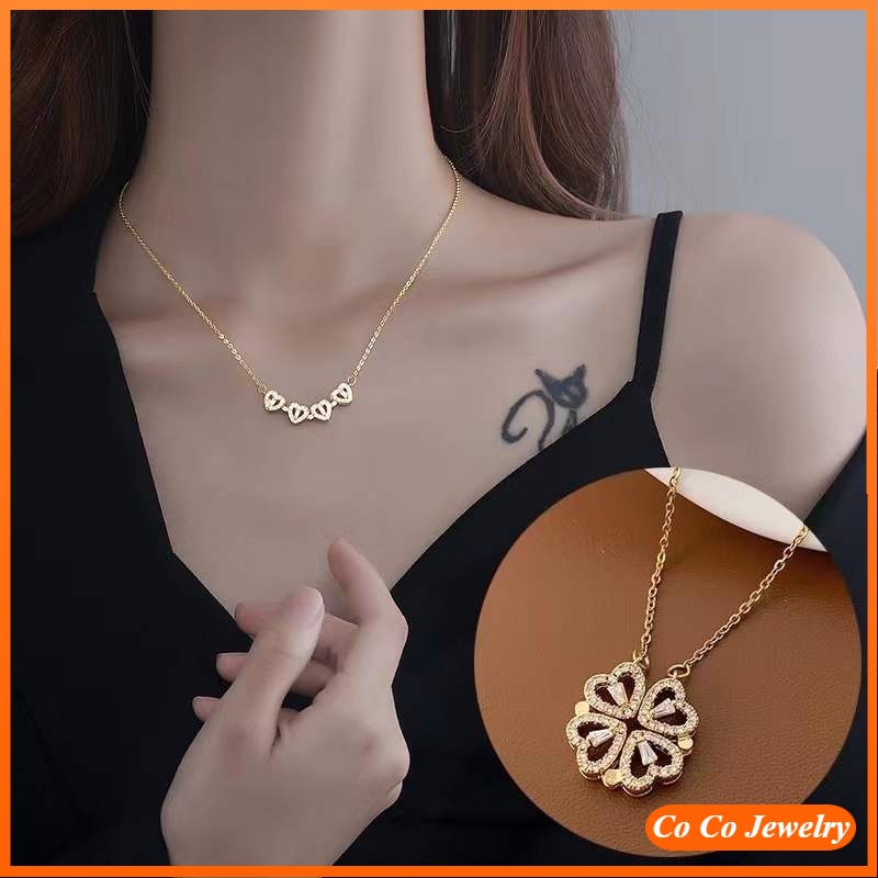 Dây chuyền mặt hình cỏ bốn lá xinh xắn thời trang dành cho nữ