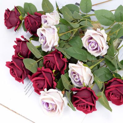 1 Bó Hoa Hồng Giả Bằng Lụa Cho Trang Trí