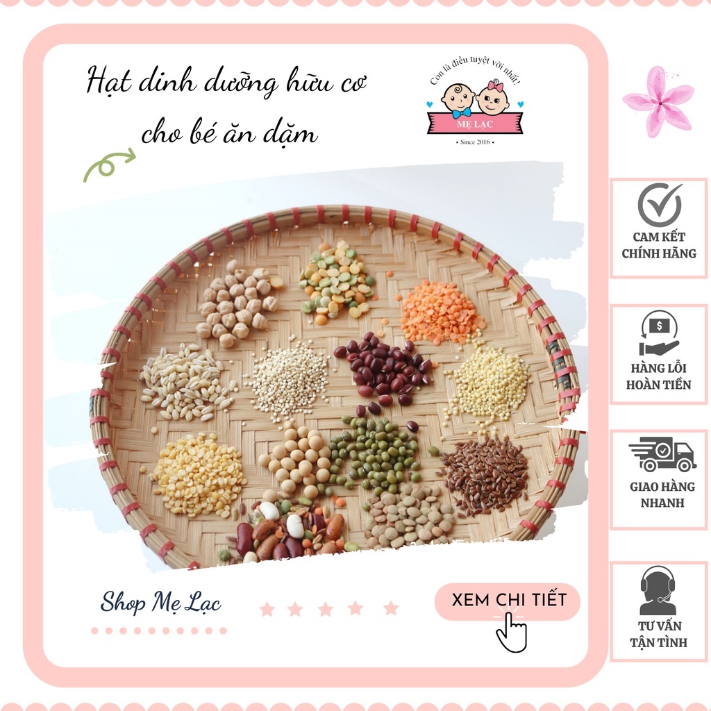 19 hạt dinh dưỡng hữu cơ gói dùng thử 50gr cho bé ăn dặm từ 6 tháng tuổi