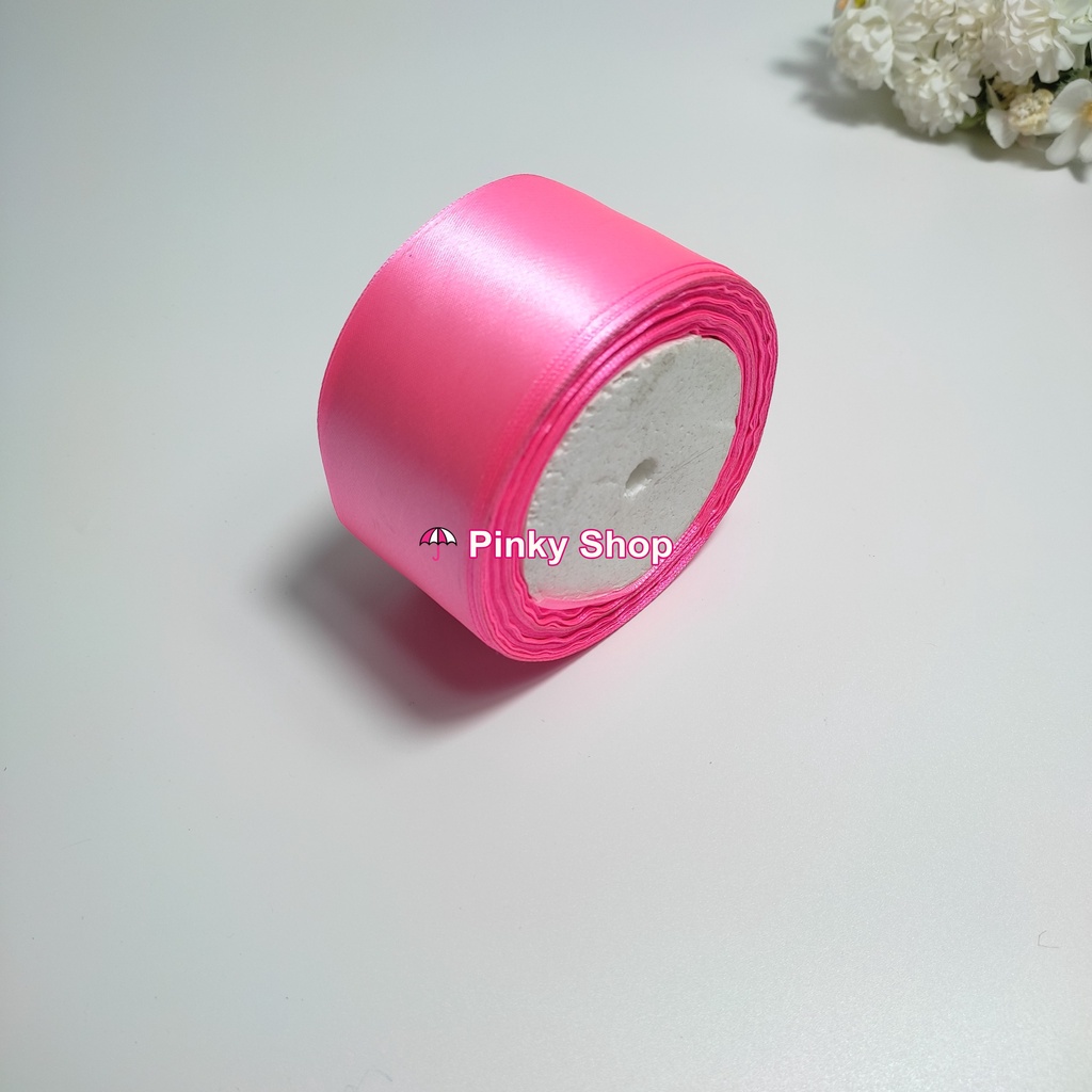 [1 mét] Dây ruy băng lụa vải, satin 4cm nhiều màu đẹp làm nơ, bó hoa Pinky Shop chuyên phụ kiện handmade