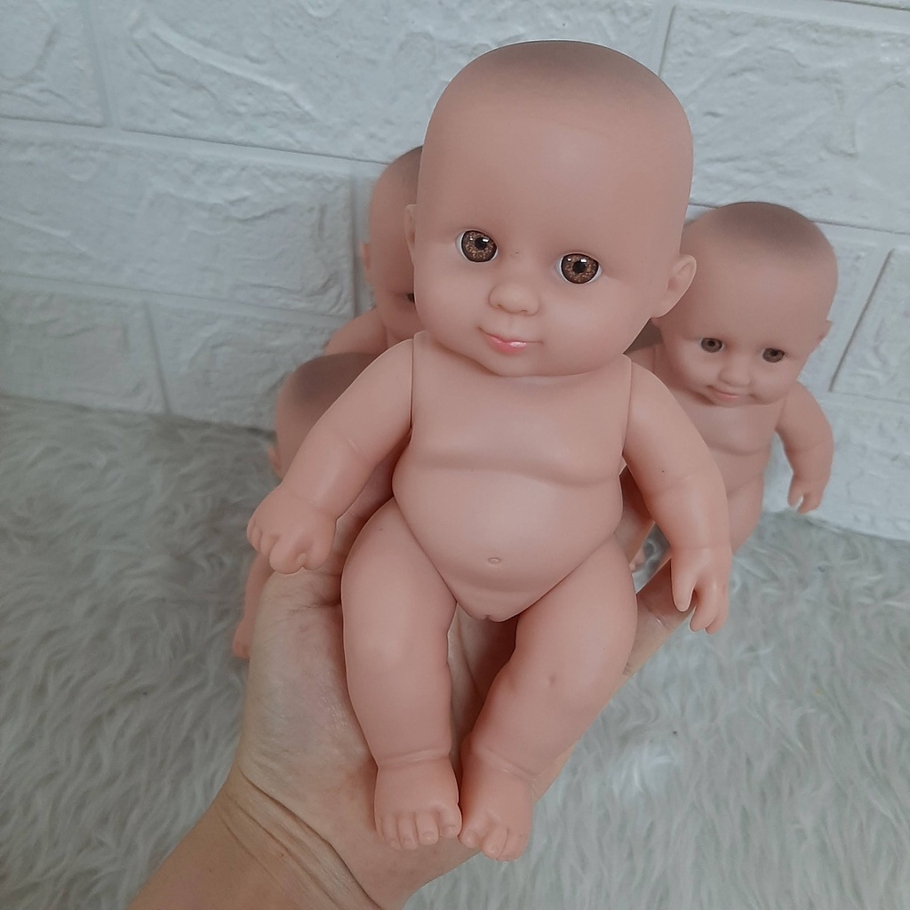 Búp Bê Tái Sinh Nhựa Mềm Em Bé Sơ Sinh mắt 3D 18 cm = 7 inch Vinyl Reborn Baby Doll Biểu cảm sống động như thật Dùng Làm