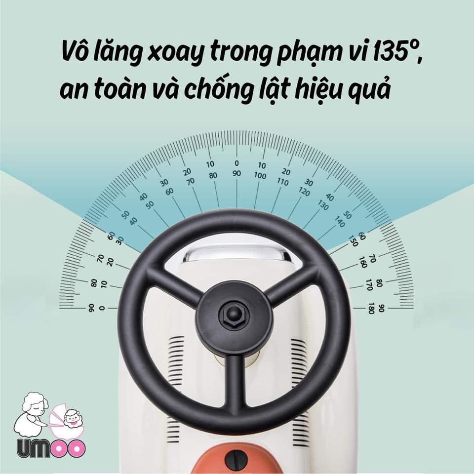 Xe chòi chân ô tô cho bé Umoo màu kem vận động vui khỏe