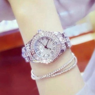 Đồng hồ nữ Beesister BS dây hợp kim mặt đính full đá style Hàn Quốc + Tặng kèm hộp đồng hồ sang trọng (Đỏ hoặc đen)