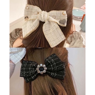 Nơ cài tóc dạ tweed sang chảnh