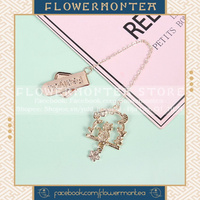 Thẻ Đánh Dấu Sách | Bookmark Dây Kim Loại - Chú Mèo Bên Khung Cửa Sổ