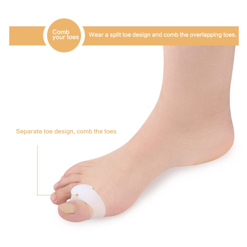 Youyo Set 3 Cặp Đệm Silicone Tách Ngón Chân Cái Búa Nhỏ Làm Thẳng Ngón Chân Màu Hồng Phấn Crooke