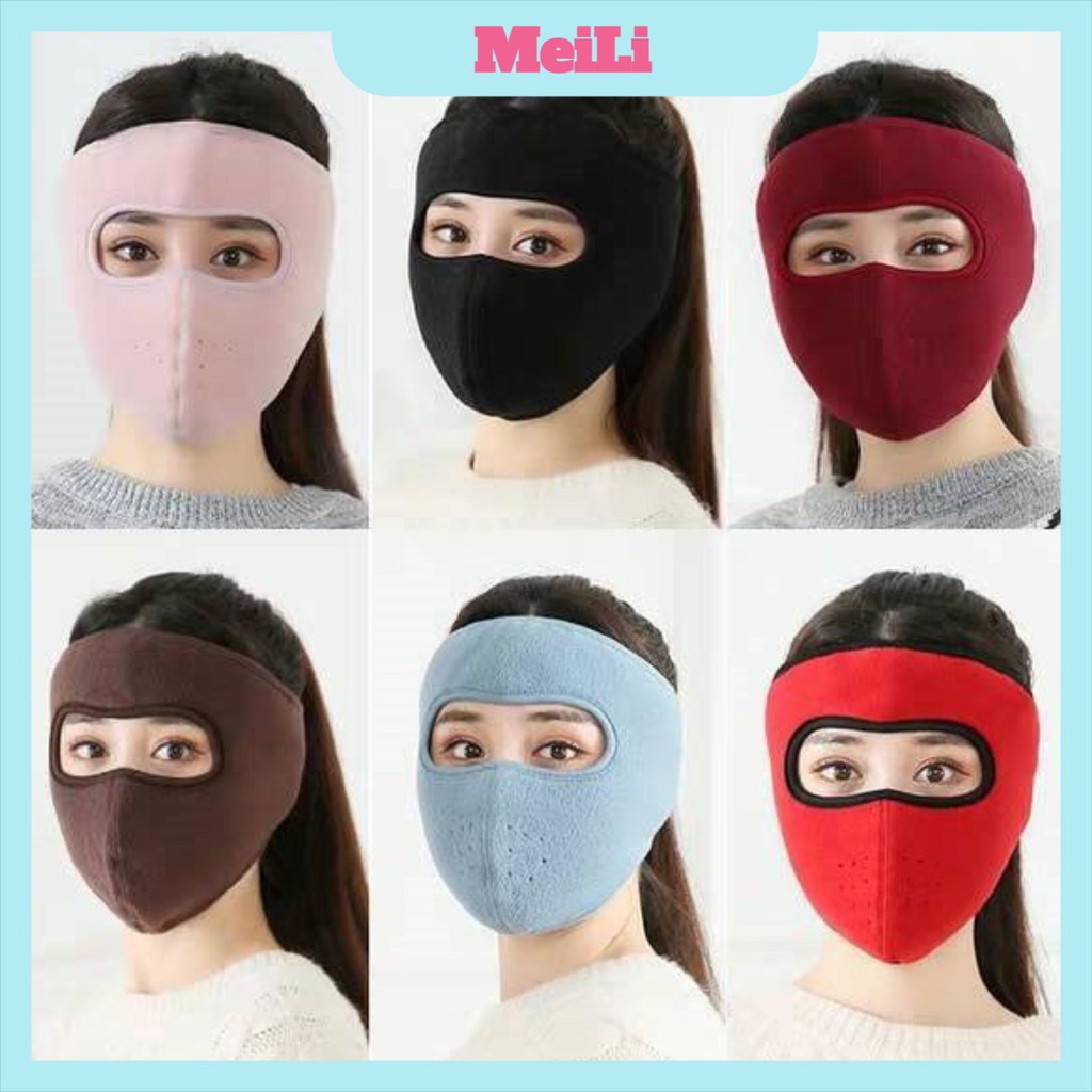 Khẩu trang-Khẩu trang ninja vải nỉ dán gáy che kín mặt tai chống nắng chạy xe phượt nam nữ hè - khau trang ni