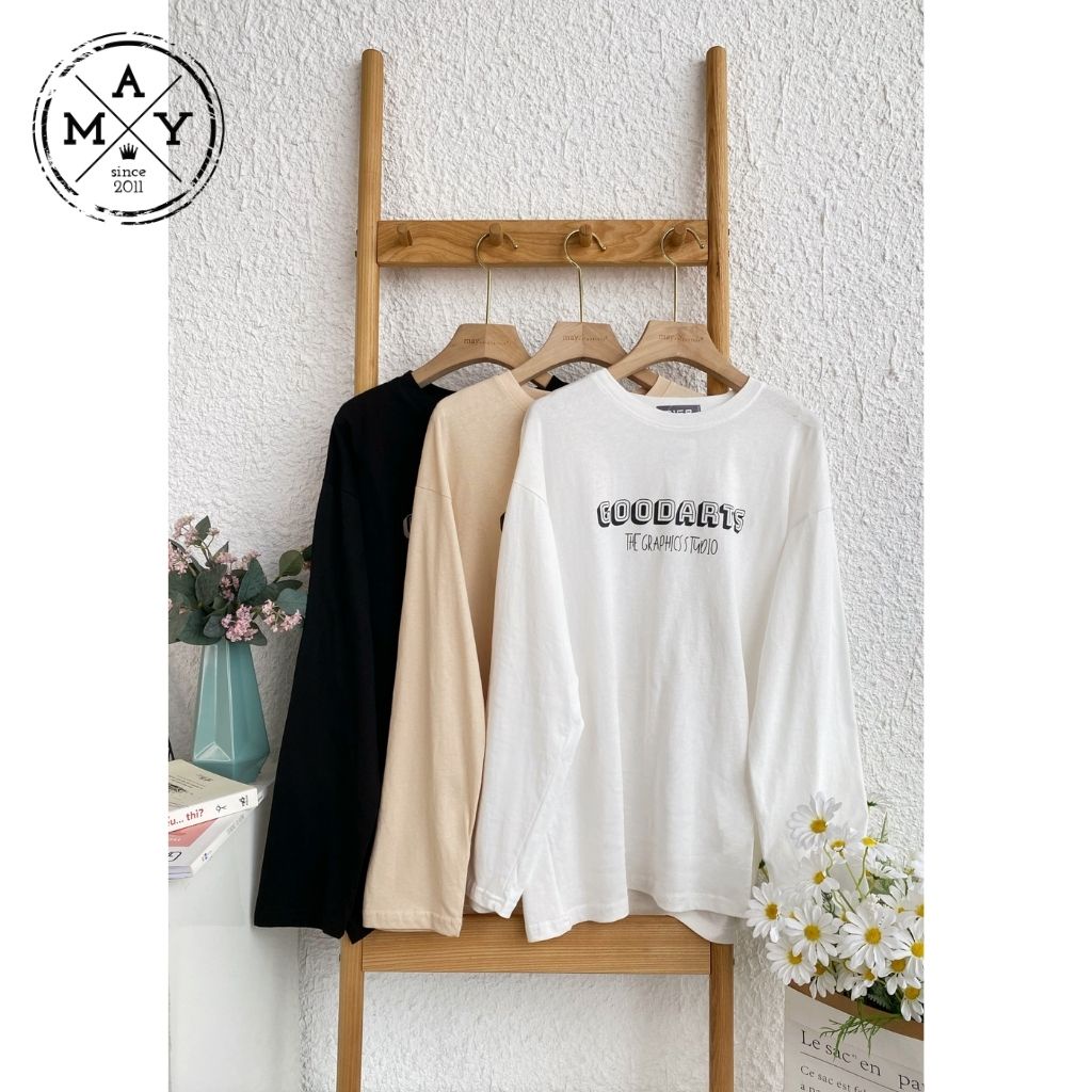 Áo Phông Nữ Dài Tay MAY.SINCE2011 Thiết Kế Form Rộng Oversize Chất Liệu Thoáng Mát MAN05-0453