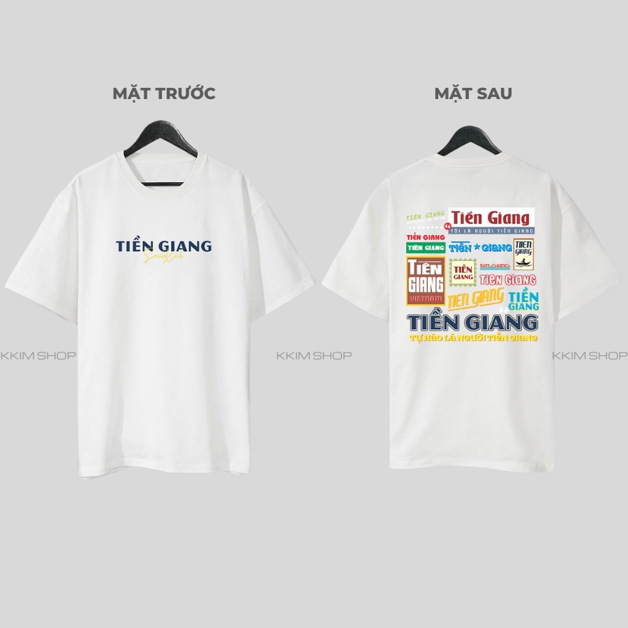 Áo thun tay lỡ TIỀN GIANG, Áo phông 63 tỉnh thành Form rộng oversize, chất liệu Cotton KKIMSHOP