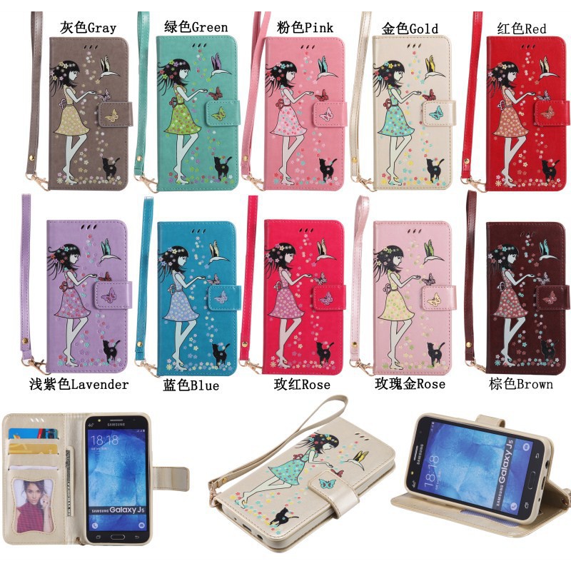 Bao da dạ quang họa tiết cô gái và mèo cho Samsung Galaxy J7 Prime | BigBuy360 - bigbuy360.vn