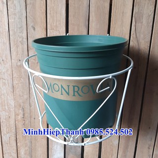 Combo 1 bộ sản phầm chậu  cỡ số 2 chậu 2gallon, kèm móc sắt tròn treo ban công