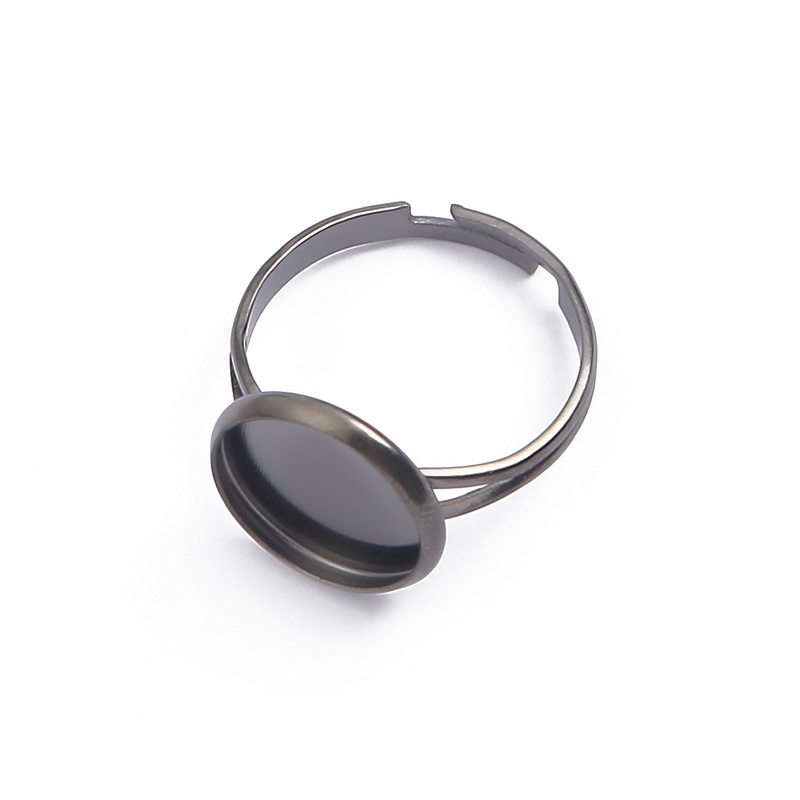 Bộ 10 nhẫn thủy tinh cabochon có thể điều chỉnh đường kính 10 12 14 16 18 20 25 mm dùng làm trang sức