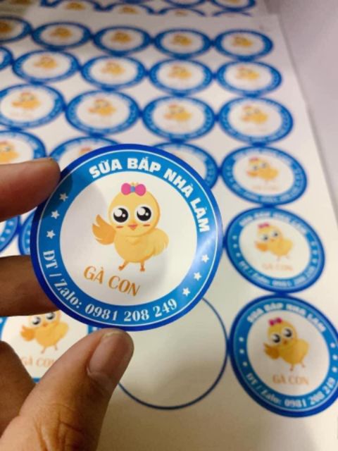 Tem dán sticker. Chuyên dán ly, hộp kem,mũ bảo hiểm...in theo yêu cầu