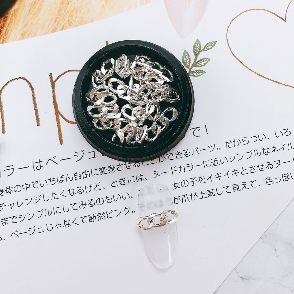 [Hàng mới về] Dây xích kim loại trang trí móng tay nghệ thuật DIY 3 màu tùy chọn