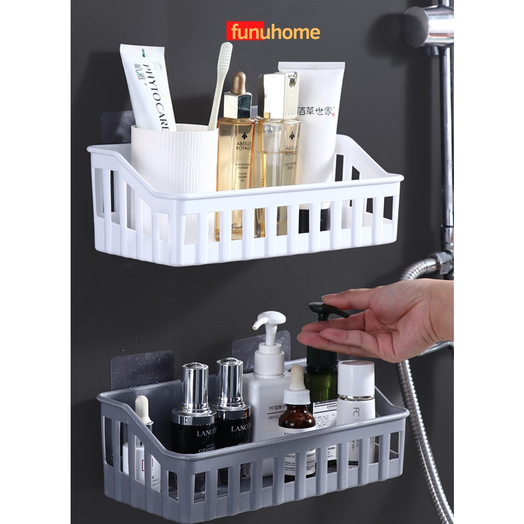 Kệ nhà tắm chất liệu nhựa cao cấp - Kệ dán tường đựng đồ nhà tắm, đồ bếp, nhà vệ sinh tiện lợi