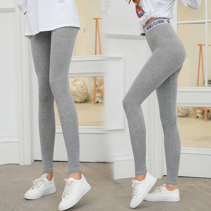 Quần legging 95% cotton lưng cao co giãn thời trang mùa hè cho nữ