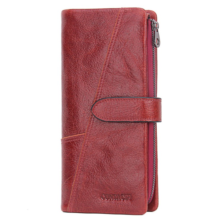 2022 Contact Wallet Genuine Leather N1103-5 - Bảo Hành 2 Năm - Bóp Ví Đứng Dài Cầm Tay Da Bò - Nam Nữ - HongKong