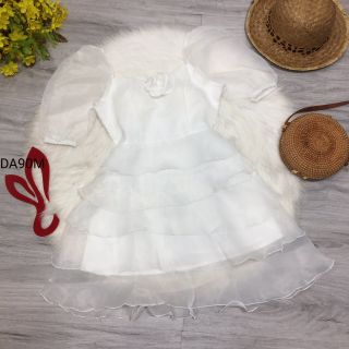 Đầm cúp tay phồng  hoa tầng