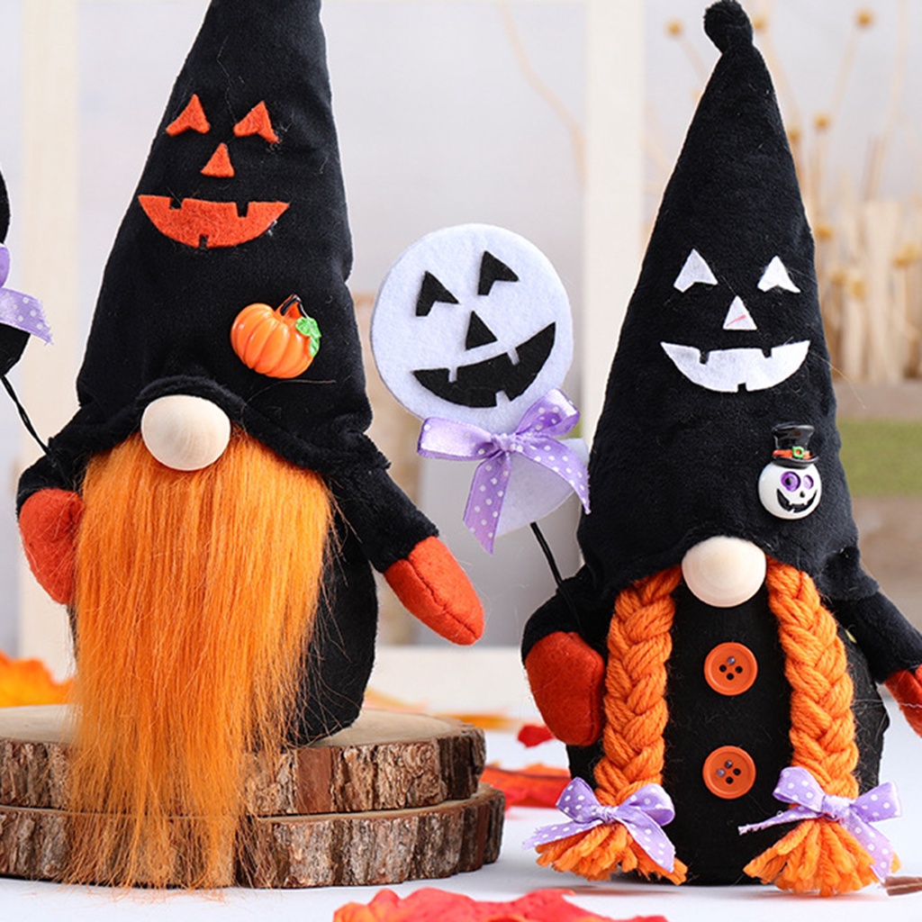 Thú Nhồi Bông Hình Mặt Cười Đen Đáng Yêu Trang Trí Halloween