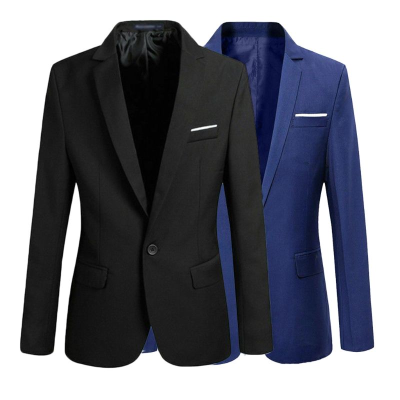 Xiangbao Áo Khoác Blazer Một Nút Ôm Dáng Phong Cách Trang Trọng Cho Nam