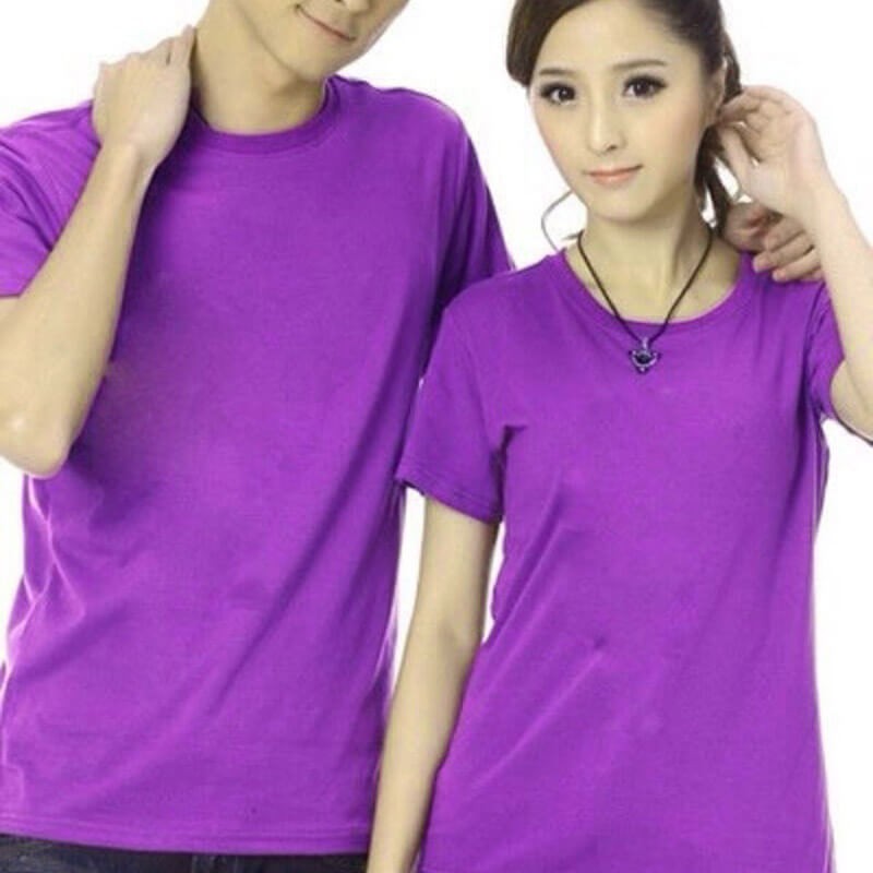 ÁO THUN TRƠN CỔ TRÒN MÀU TÍM NHẠT TAY NGẮN NAM NỮ ( CÓ CẢ SIZE EM BÉ ) TIM01