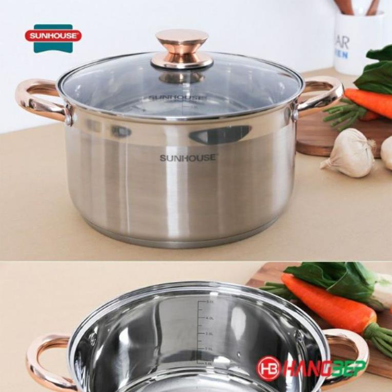 Bộ 3 Nồi Inox 5 Đáy SH781 Size 16-20-24cm hàng chính hãng