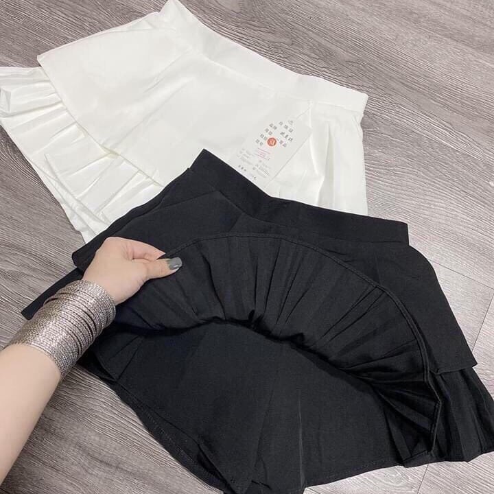 Chân Váy Xếp Ly Hai Tầng Chữ A Dáng Ngắn Vải Tuyết Mưa Siêu Xinh | BigBuy360 - bigbuy360.vn