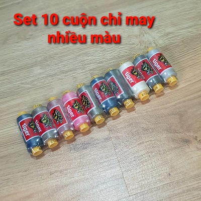 Hộp Gồm 10 Cuộn Chỉ Màu Trắng May Căn Bản Sợi 40/2 Loại Cuộn Dài Cỡ 400m Hàng Chất Lượng Đỉnh