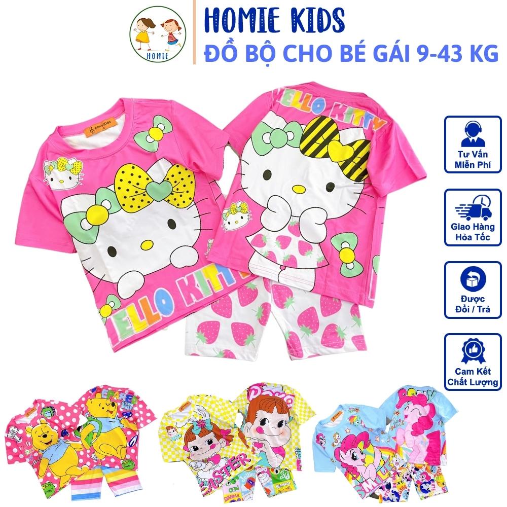 Đồ Cho Bé Gái 9-43 Kg Set Bộ Quần Áo Trẻ Em Thun Lạnh 3D In Hoạt Hình Siêu Bền Đẹp Mềm Mịn Mát Homie Kids