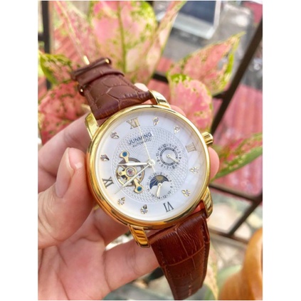 Đồng Hồ Cơ Nam Tự Động AUTOMATIC Chính Hãng JUNMING Dây Da Cao Cấp Thời Trang Sang Trọng Đẹp Giá Rẻ