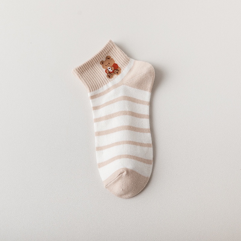 Take Talk Vớ cotton cổ thấp họa tiết gấu dễ thương thời trang xuân thu đông dành cho nữ