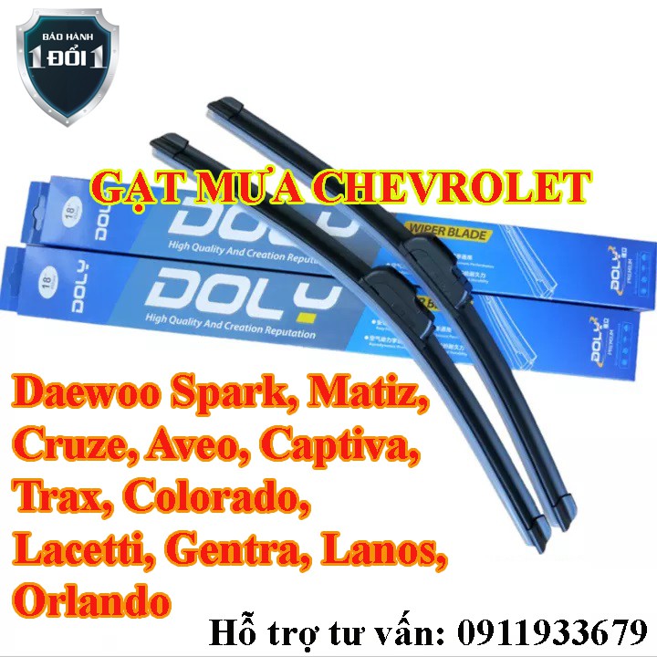 HCM-Gạt mưa Doly cho Chevrolet và Daewoo Spark, Matiz, Cruze, Aveo, Captiva, Trax, Colorado, Lacetti, Gentra,...