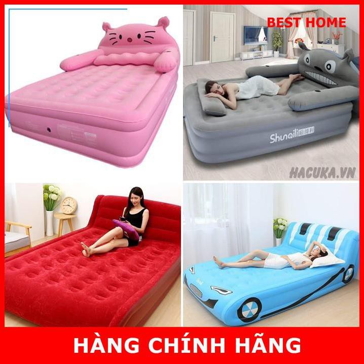 Giường hơi hình thú, đệm hơi hình thú 3 tầng cao cấp tặng kèm bơm điện