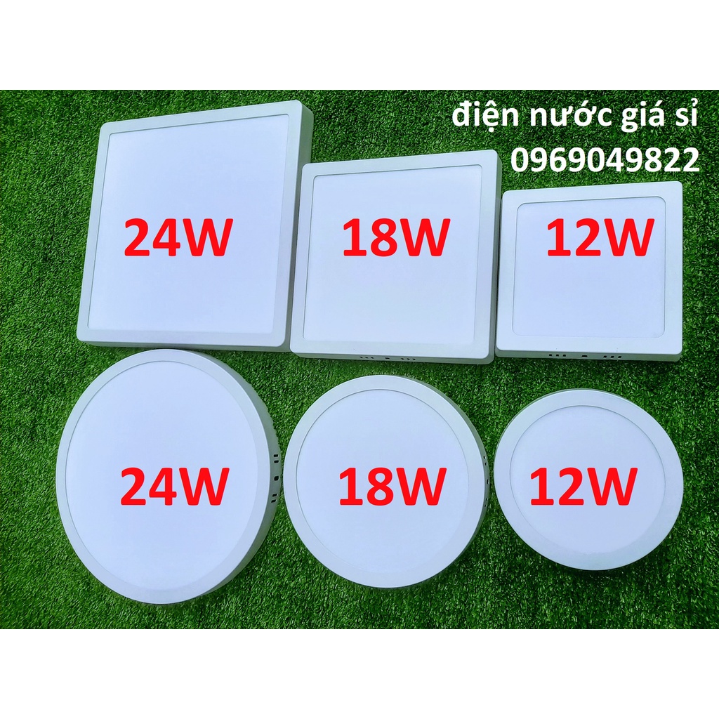 Đèn Led Ốp Trần Nổi Tròn/Vuông 12W 18W 24W Sáng Trắng/Vàng Tiết Kiệm Điện.