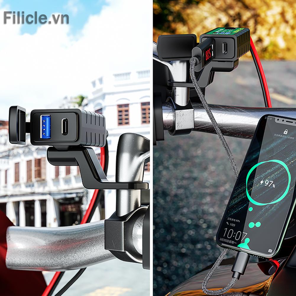 Củ Sạc Điện Thoại GPS Chống Nước 12V SAE Cho Xe Máy