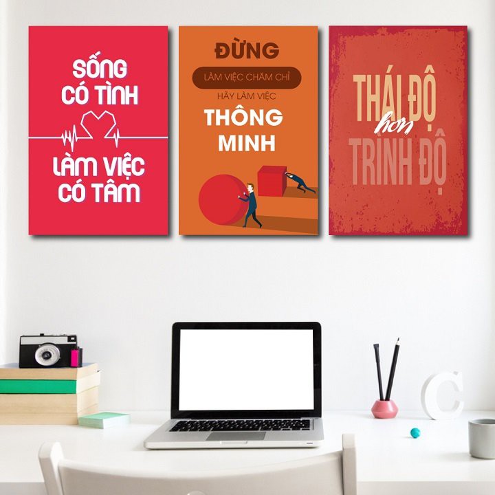 [HCM] Combo tranh Slogan tạo động lực - tranh treo tường giá xưởng - tặng kèm đinh 3 chân không cần khoan tường