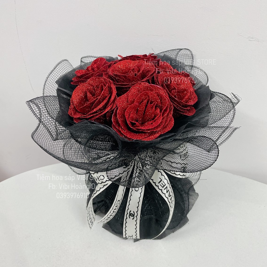 Ảnh thật 100% - hỏa tốc 🥰Hoa sáp KIM TUYẾn NHŨ kèm túi + đèn tặng Valentine 8/3 20/10 cho mẹ, chị em gái, bạn gái