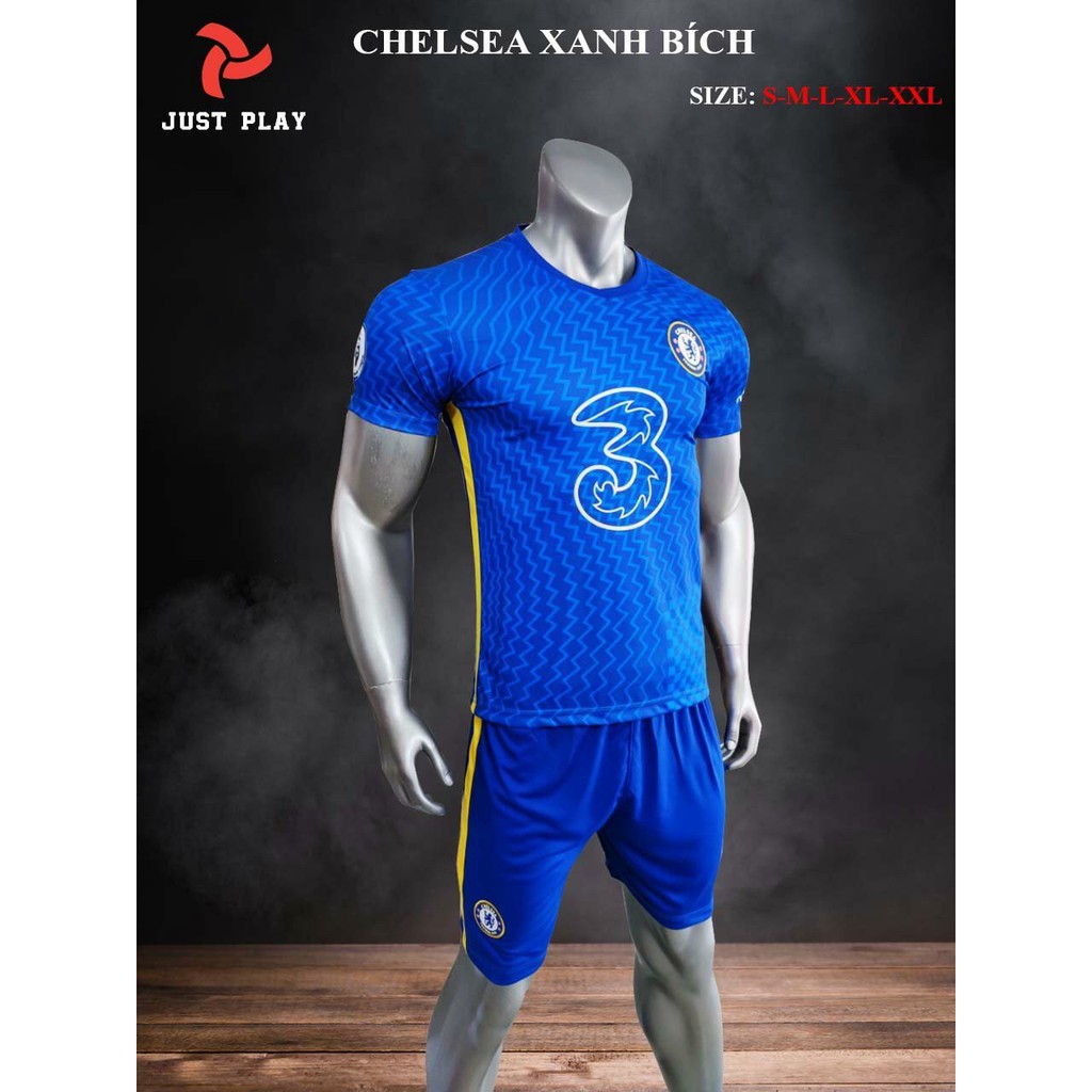 Bộ quần áo bóng đá CLB CHELSEA Xanh Bích 2022 FLG vô địch