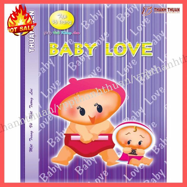 Tập Baby Love 96 trang 4 ô ly. Định lượng 100gms