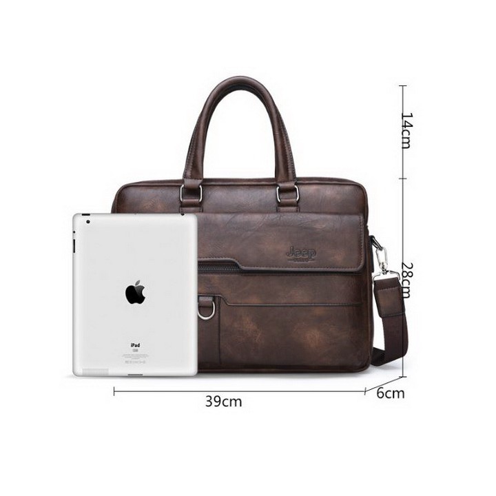 Túi xách cặp da Jeep Buluo chứa laptop 15,6 inch chất da cao cấp chống chày nước uốn nén đàn hồi bền bỉ , túi đi làm | BigBuy360 - bigbuy360.vn