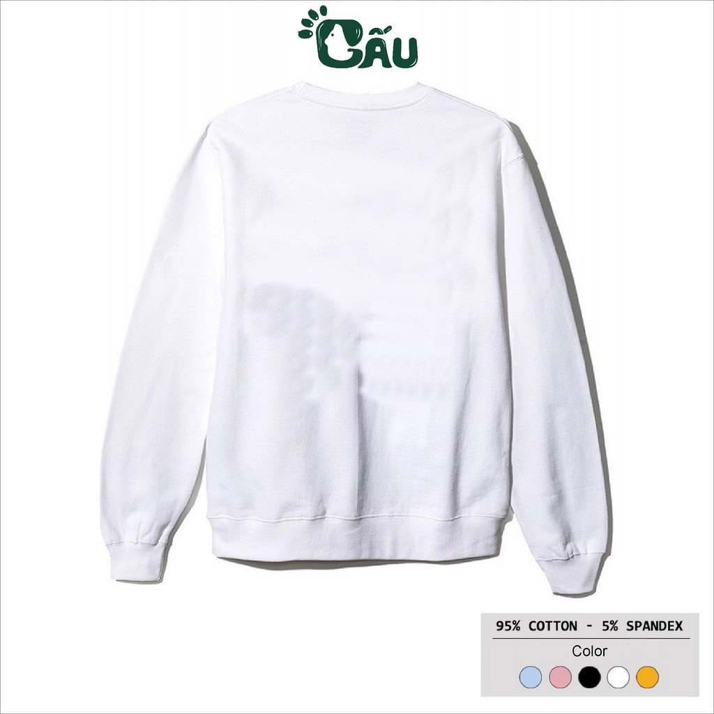 Áo sweater GẤU 194 vải nỉ thu đông co dãn, dày dặn mềm mịn form rộng phong cách Unisex - Trơn SW