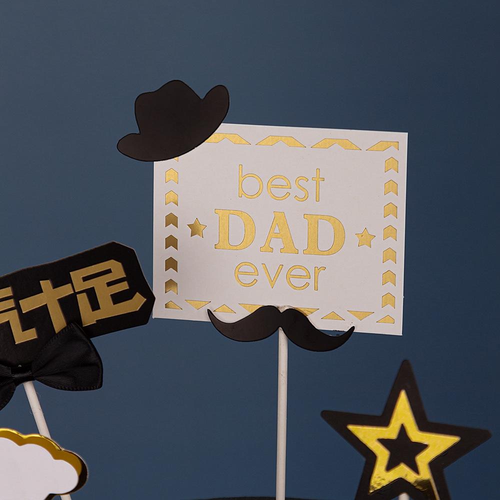 Topper Cắm Trang Trí Bánh Chữ Happy Papa Super Dad