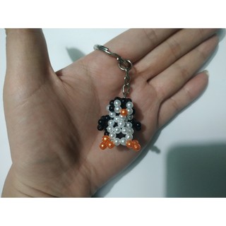 Móc khóa chim cánh cụt nhỏ hạt cườm