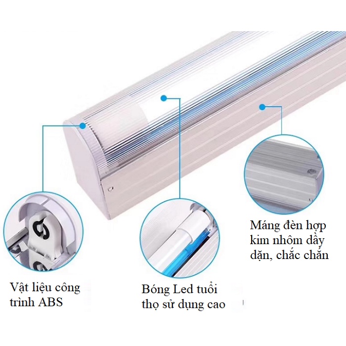 [Hàng Xịn Sò] Máng Đèn Chống Bụi 120CM Chất Liệu Nhôm Cao Cấp