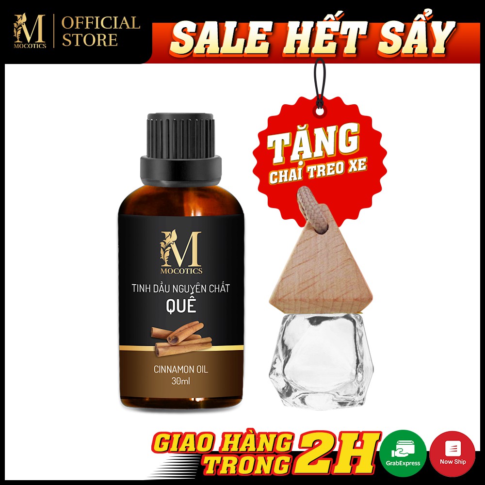 Tinh Dầu Vỏ Quế Mocotics Chai 30ML | 100% Thiên Nhiên Nguyên Chất | Xông Thơm Phòng | Tặng lọ treo tinh dầu treo xe